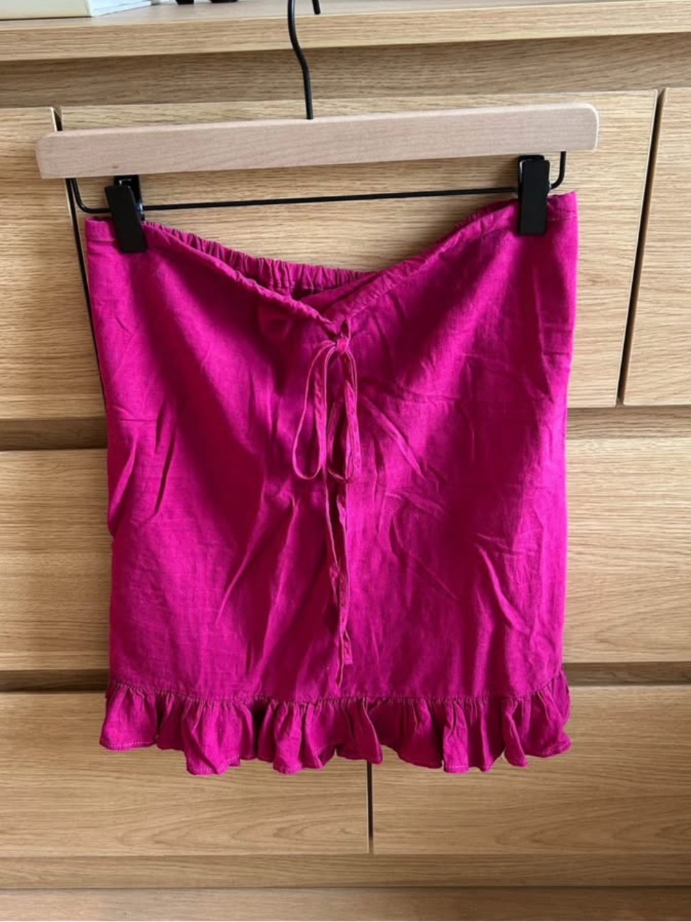 Urban Outfitters Hot Pink Ruffle Hem Mini Skirt